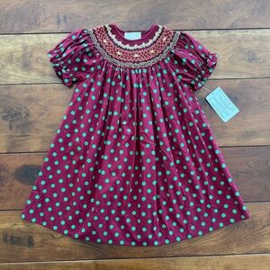 Rosalina Collections Polka Dot Smocked Dress